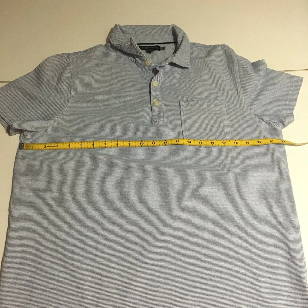 Banana Republic Performance Pique Polo Shirt Men’s Large Blue Striped